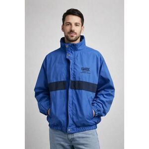 Vintage Dunbrooke Blue Windbreaker Jacket Hooded Mens M/L Logo